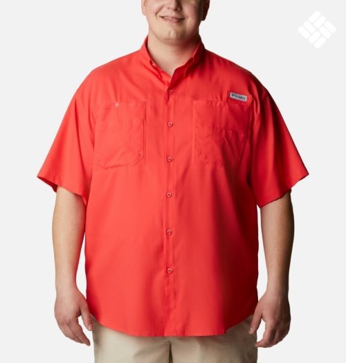Men's Columbia PFG Tamiami II Short Sleeve Shirts Red | Plus Size CA-T6L43